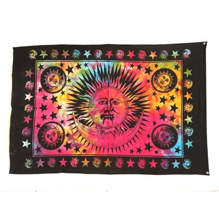 Tenture Multicolored Sun Astre Psyche India Batik