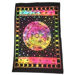 Tenture Multicolore Astrologie Zodiaque Batik Astres