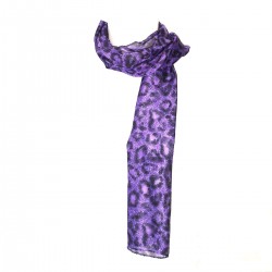 Sciarpa Polyester Leopard Violet Mode Chic