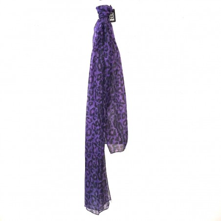 Sciarpa Polyester Leopard Violet Mode Chic