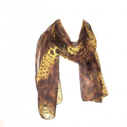 Polyester Leopard Brousse Gelb Chic Mode