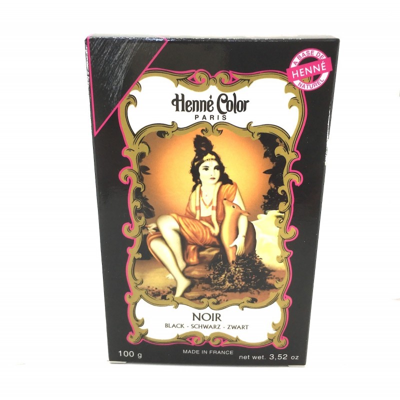 Mehendi Comb Black henna powder coloring covers white hair.