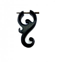 Boucle d'Oreille Piercing Ethnique Artisanale en bois.