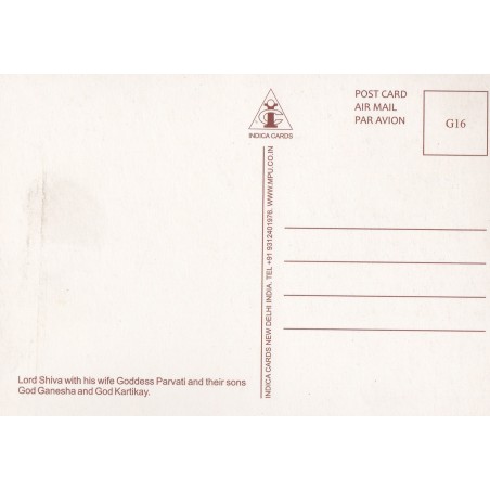 Cartolina Parvati Shiva Kartikay Ganesh