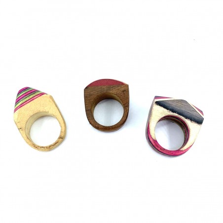 India Étnico India Craft Wood Ring