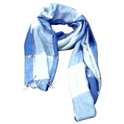 Silberblauer Schal Riesenschals Halstuch Long Plaid Etole Indien