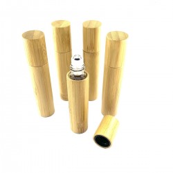 Flacon Bambou Verre Parfum Onguent Huile Roll's