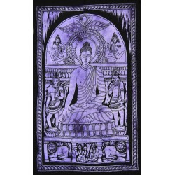Tenture Bouddha Terre Meditation Violet