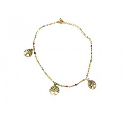 Chaîne de pied dorée arbre de vie