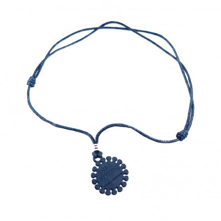 Collana pendente arancione in metallo a forma di virus "I will survive".