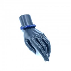 Bracelet en véritable pierre lapis lazuli bleue.