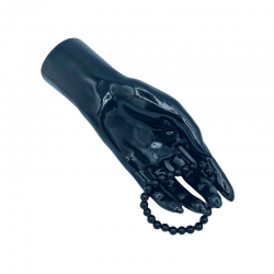 Bracciale in palline di pietre di onice nero.