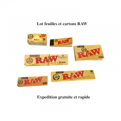 Sheets and boxes of the Raw brand