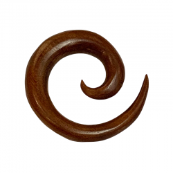Piercing spirale en bois de sawo.