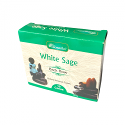 Box of Black Flow reflux cone with sage.