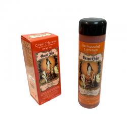 Henna cream and copper shampoo coloring kit.