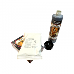 Black henna powder and shampoo for natural coloring.
