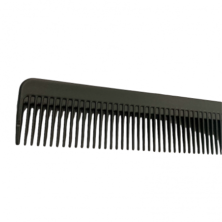 Long and resistant black plastic comb.