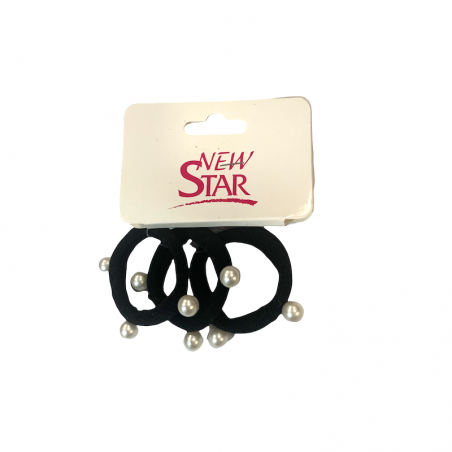 Set of 3 elastic scrunchies with hair beads.