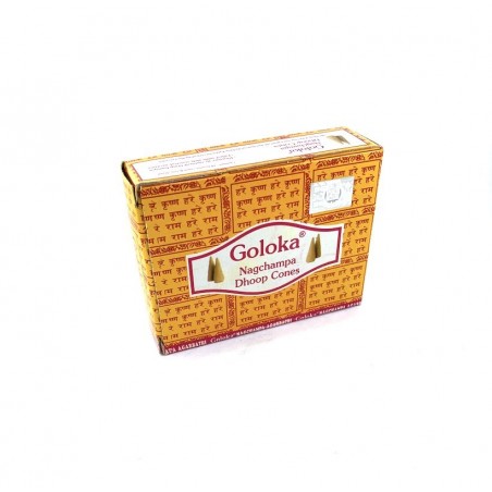 Schachtel mit indischen Goloka Räucherkegeln.