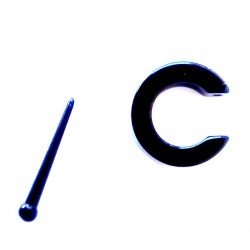 Paar Ohrringe Kunststoff Ring Schwarz Piercing Creoles