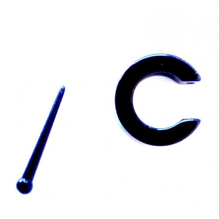 Paar Ohrringe Kunststoff Ring Schwarz Piercing Creoles