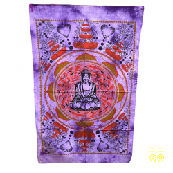 Tenture violette de la divinité bouddha.