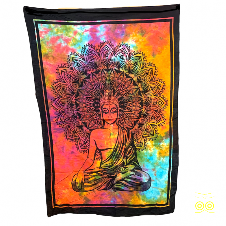 Tapiz de pared de algodón Buda meditando.