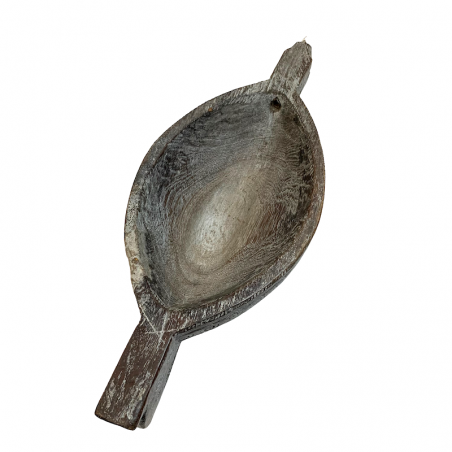 Draufsicht der indischen Holzöllampe.