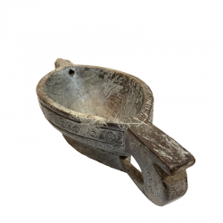 Old wooden Indian oil lamp.