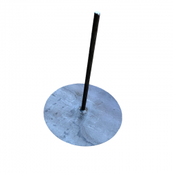Round steel base pedestal for statue or sculpture.