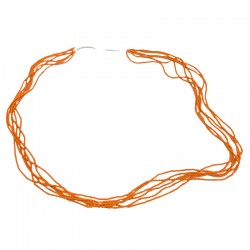 Orange baya kidney necklace.