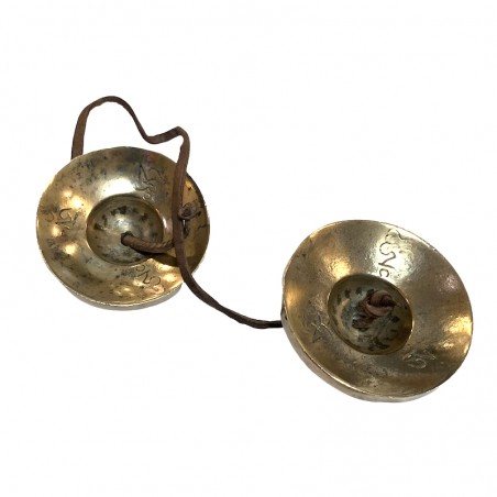 Dessous de Tingsha Manzira Cymbales Cloches Bouddhiste Tibet Bouddhisme