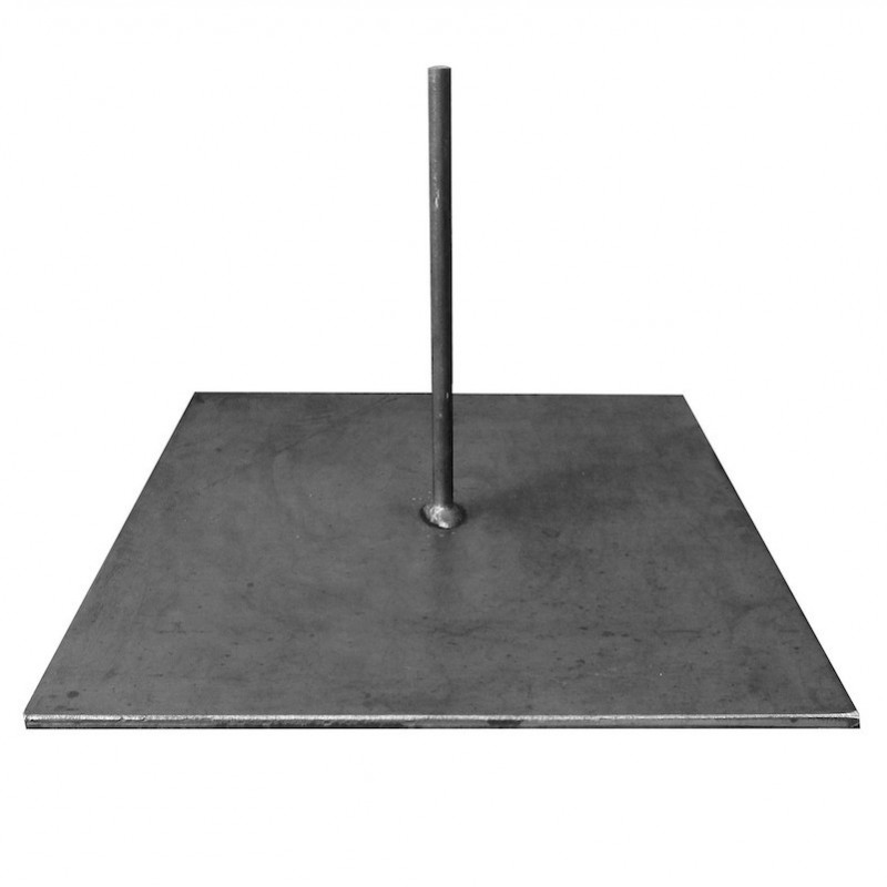 S235 steel base of 350mm side for statue or sculpture