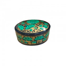 Hand painted oval box made in Indian Kashmir.