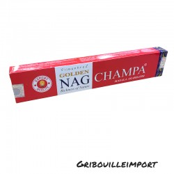 Box of Golden Nag Champa incense sticks.