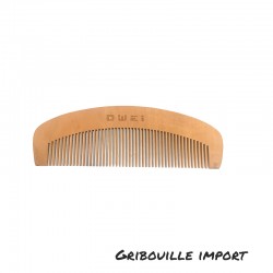 Pettine in legno ecologico con dorso arrotondato.