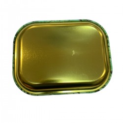 Back of the "Weed 420" cannabis leaf metal rolling tray