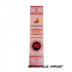 Boite d'encens en bâtons ayurvédique à la rose.