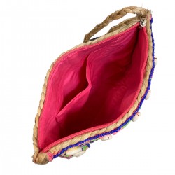 Open bohemian style sisal pouch.