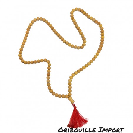 Tibetan sandalwood mala necklace.