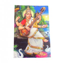 Carte Postale Saraswati Divinité Connaissance Indienne