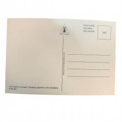 Parte posterior de la postal de la diosa india Lakshmi.