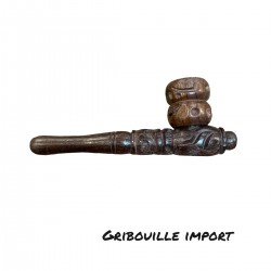 Petite pipe artisanale indienne en bois.