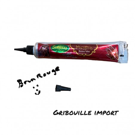 Tubo di colore marrone rosso per tatuaggio all'henné.