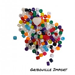 Perline multicolore per capelli intrecciati.