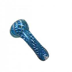 Pipa de vidrio soplado azul para cannabis y CBD.