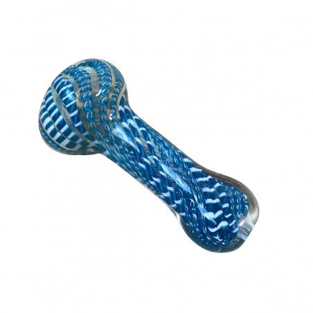 Pipa de vidrio soplado azul para cannabis y cbd.