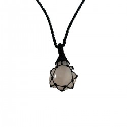 Rose quartz stone medallion.