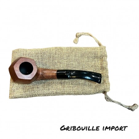 Pipa per tabacco in legno grezzo con relativa scatola